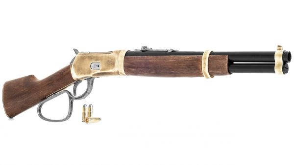 Winchester 92 Deko Mares Leg Long mit Dekopatronen - Messing Finish