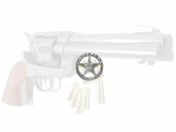 Texas Rangers Abzeichen - silberfarben mit Sicherheitsverschluss
