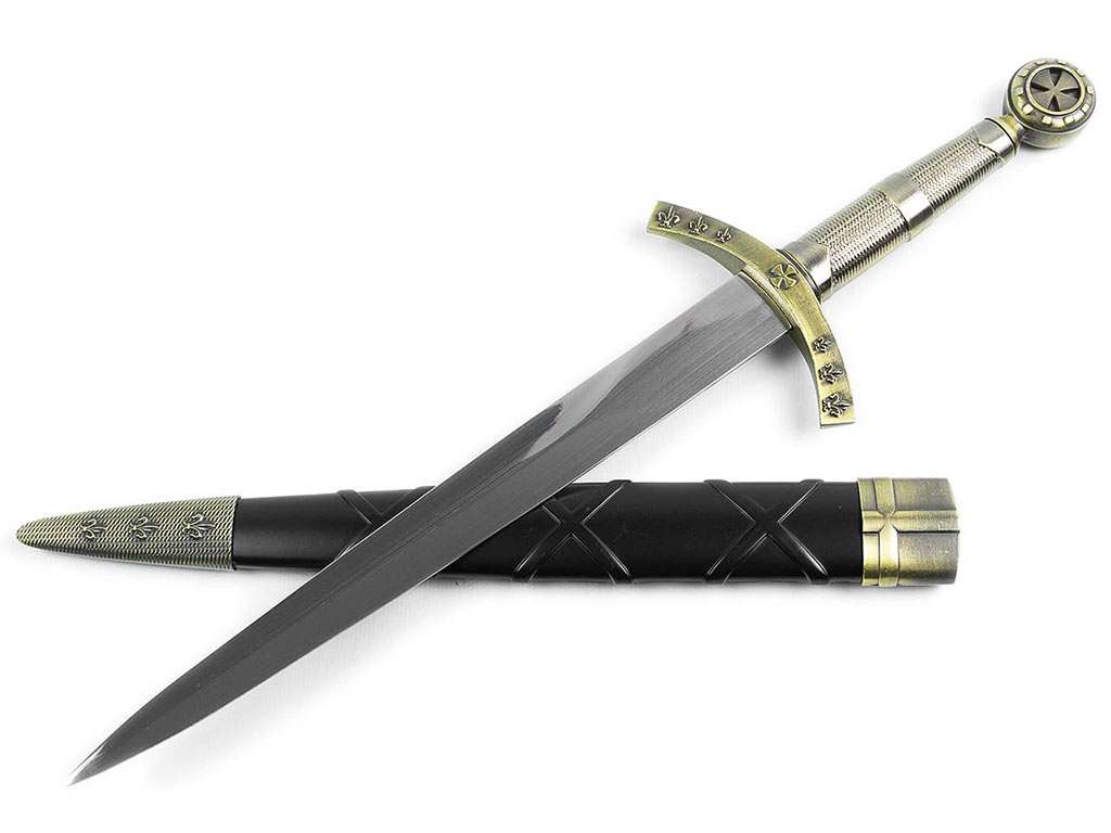 Templer-Dolch Schwarz Mit Rotem Kreuz – 39 Cm, Stahl/Kunststoff, Deko-Schwert Templer-Dolch Schwarz Mit Rotem Kreuz – 39 Cm, Stahl/Kunststoff, Deko-Schwert