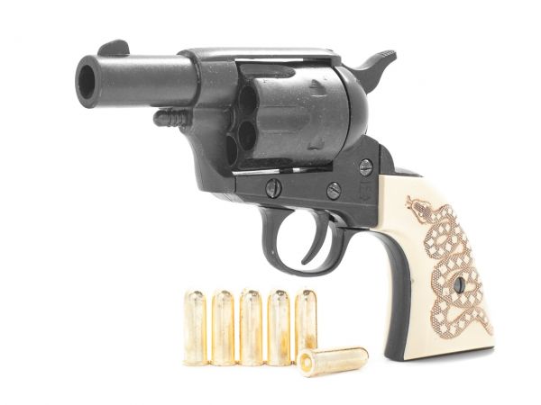 Colt Peacemaker Deko 2,5'' Sheriff's Model mit Munition und Snake Grips