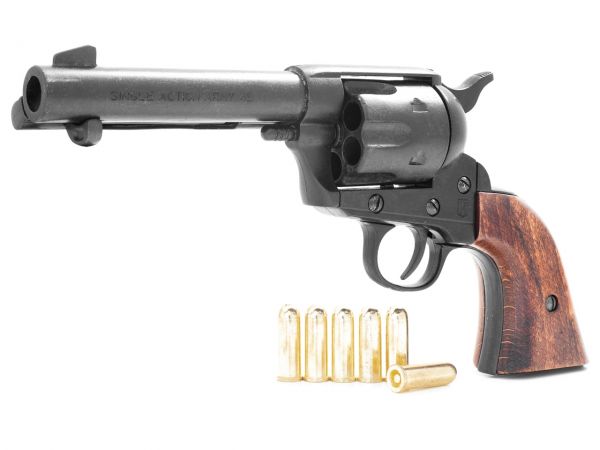 Colt Peacemaker Deko 4,75 Zoll Gunfighter in Schwarz mit Munition