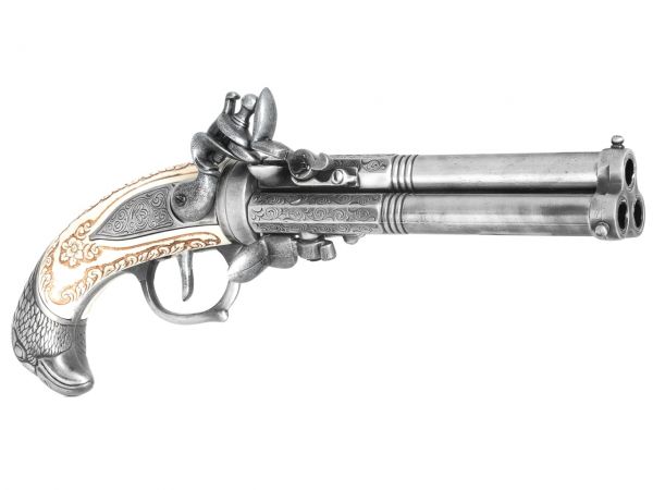 Augsburg 1775 Triple Barrel Pistole Deko