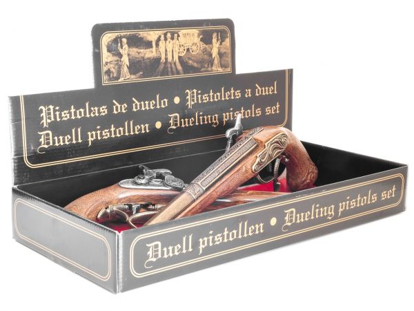 Hadley 1807 Duellpistolen Deko im Set mit Geschenkbox - Messing Finish