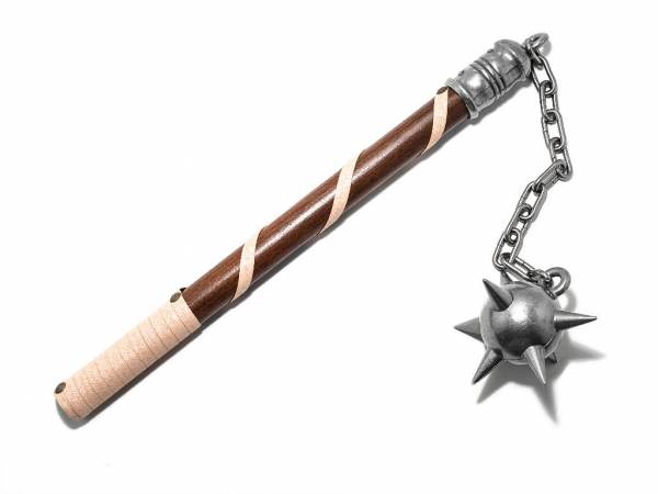 Morgenstern Deko Waffe - Streitflegel mit 1 Kugel silberfarben