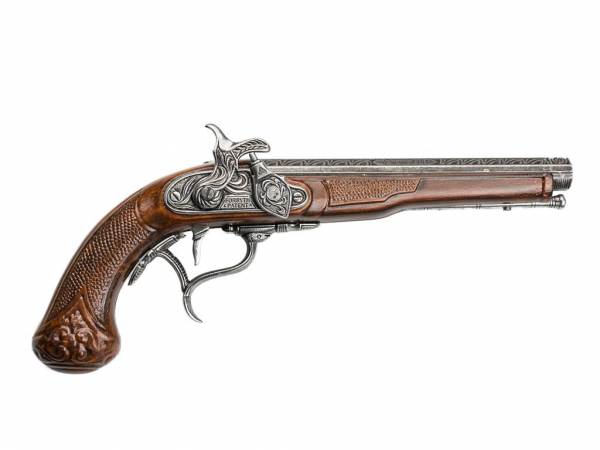 Hadley 1807 Achtkantlauf Perkussionspistole Deko - braun-silberfarben