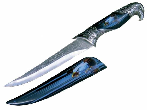 Western Dolch - Messer mit Motiv Weißkopfseeadler im Angriff