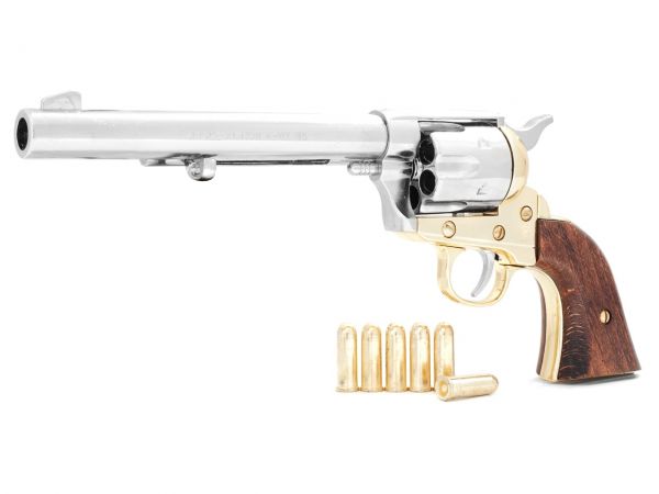 Colt Peacemaker Deko 7,5 Zoll Cavalry - Messing Finish mit Munition