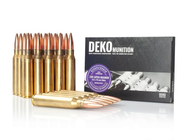 25 Stück Deko Patronen .338 Lapua Magnum Munition 8,6 x 70 mm