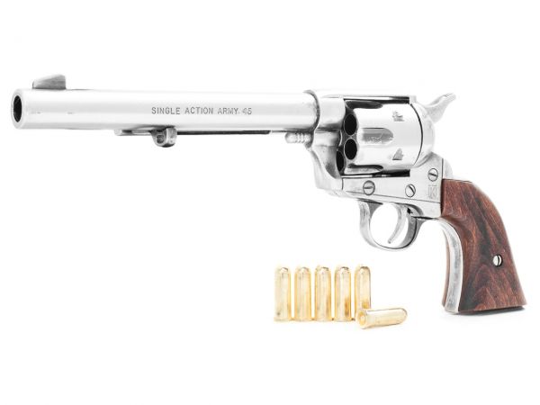 Colt Peacemaker Deko 7,5 Zoll Cavalry Steel Finish mit Munition