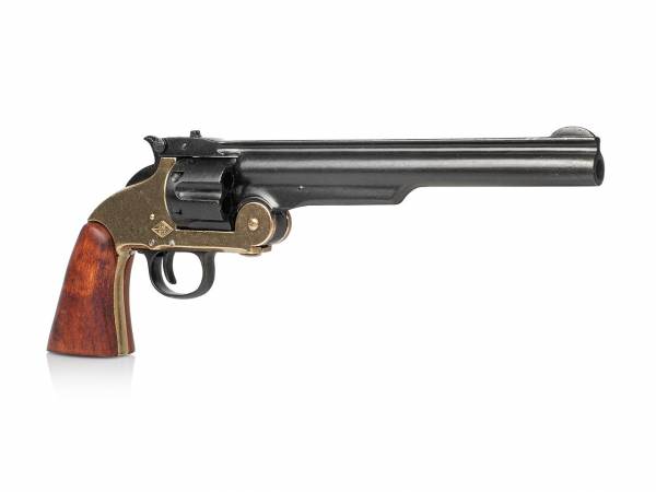 Smith & Wesson Shofield No 3 Deko Revolver schwarz-messing mit Holzgriff