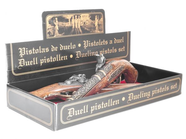 Hadley 1780 Blunderbuss Tromblon Duellpistolen Deko im Set mit Geschenkbox - Messing Finish