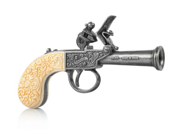 Griffin & Tow Taschenpistole Deko Pistole silberfarben
