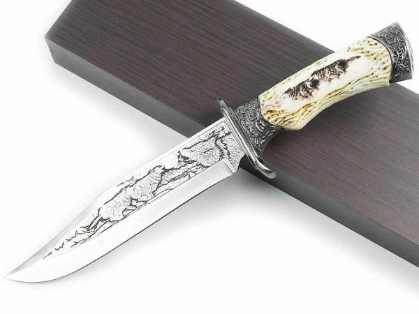 Western Dolch Wolfsrudel - Detailansicht Messer