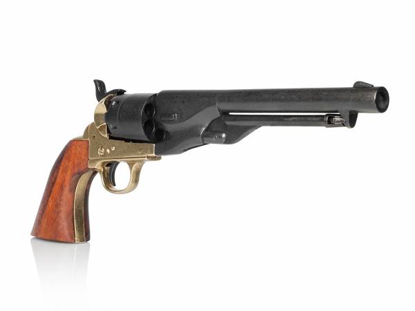 Colt Army 1860 Deko Revolver schwarz-messing mit Holzgriff