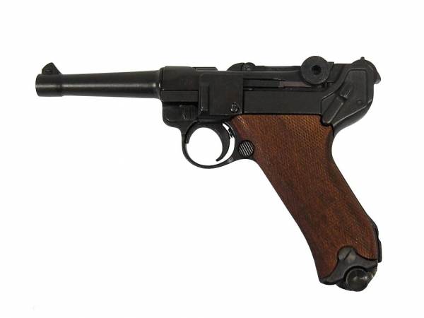 Luger P08 Deko Pistole Parabellum mit Holzgriffschalen