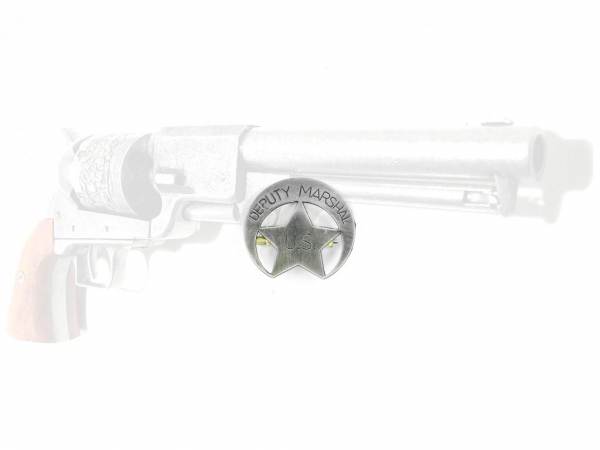 US Deputy Marshal Abzeichen - silberfarben mit Sicherheitsverschluss