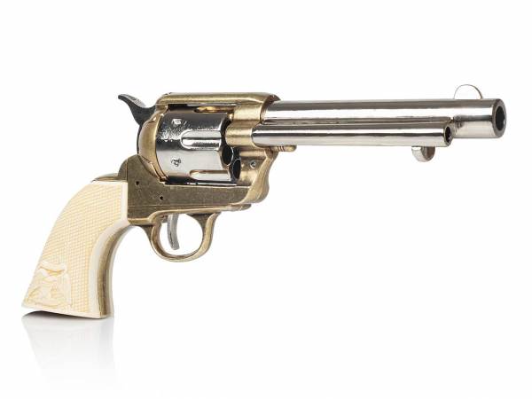 Deko Colt Peacemaker Artillery messingfarben mit Eagle Grip