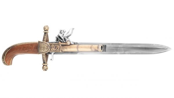 Messerpistole Preußen 1750 Dolchpistole Deko - Messing Finish