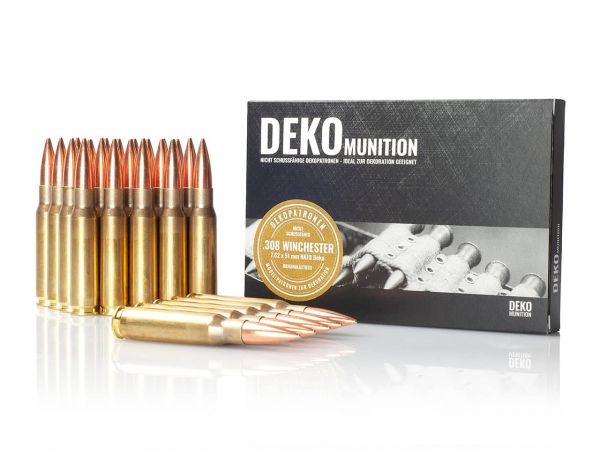 25 Stück Deko Patronen NATO Munition 7,62 x 51 mm .308 Winchester