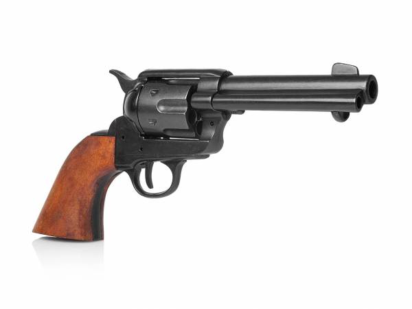 Colt SAA 1873 Gunfighter Deko Revolver in schwarz mit Holzgriff