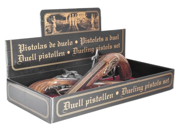 Joseph Kirner 1807 Duellpistolen Deko im Set mit Geschenkbox - Messing Finish