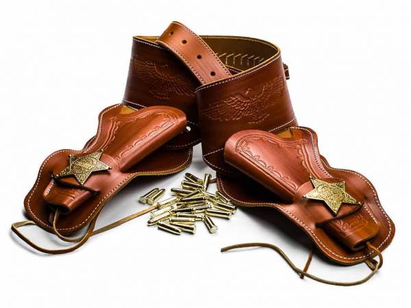 Sheriff Revolvergürtel - Doppel Westernholster