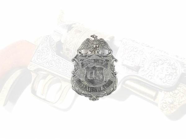 US Deputy Marshal Abzeichen - silberfarben mit Sicherheitsverschluss