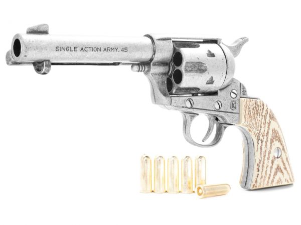 Colt Peacemaker Deko 4,75 Zoll Gunfighter - Used Look mit Ivory Grip und Munition