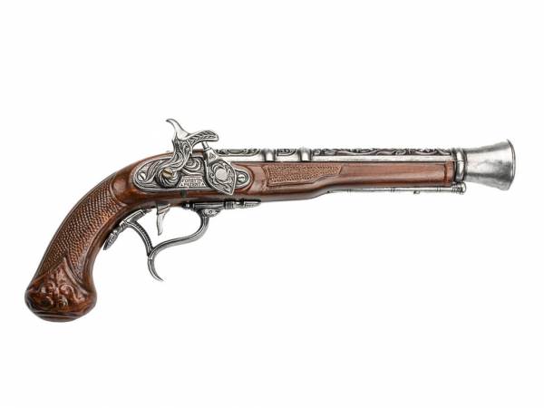 Englische Hadley 1807 Tromblon-Pistole Deko - Espingole - braun-silberfarben