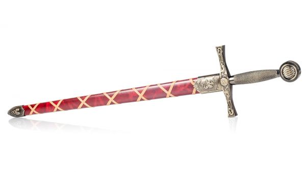 Excalibur Schwert König Arthur in rotbraun-messing