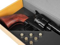 Schwarzer Western Colt mit Munition im Gunfighter Set