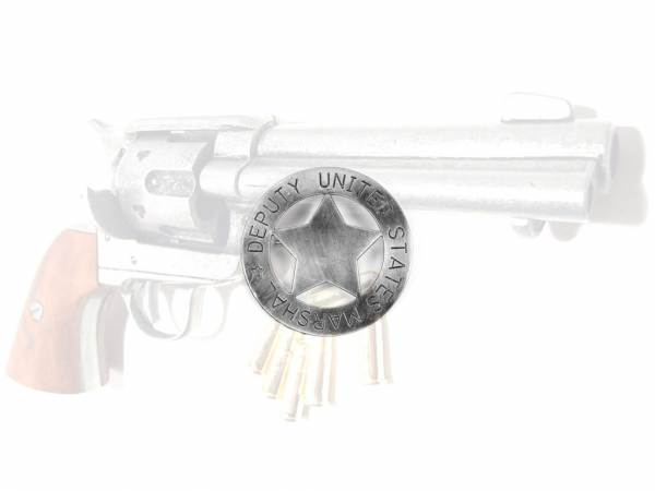 Deputy United States Marshal Abzeichen - silberfarben mit Sicherheitsverschluss