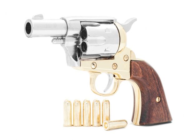 Colt Peacemaker Deko 2,5 Zoll Sheriffs Model - Messing Finish mit Munition