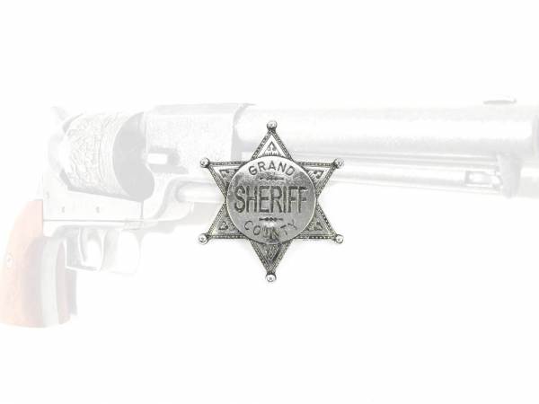 Sheriffstern Grand County - silberfarben mit Sicherheitsverschluss